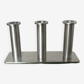 Triple stainless steel candle holder 1970