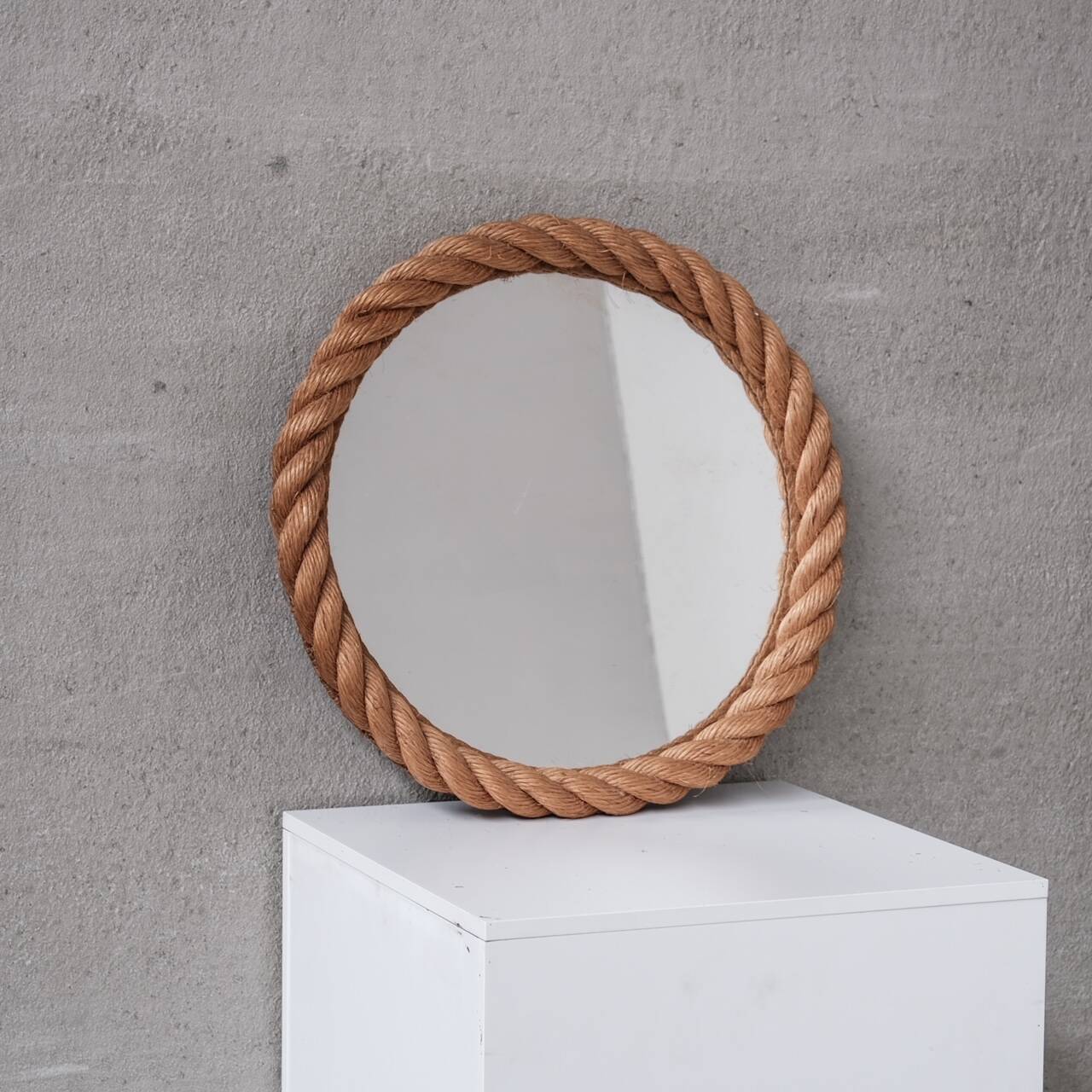Rope mid-century french circular mirror