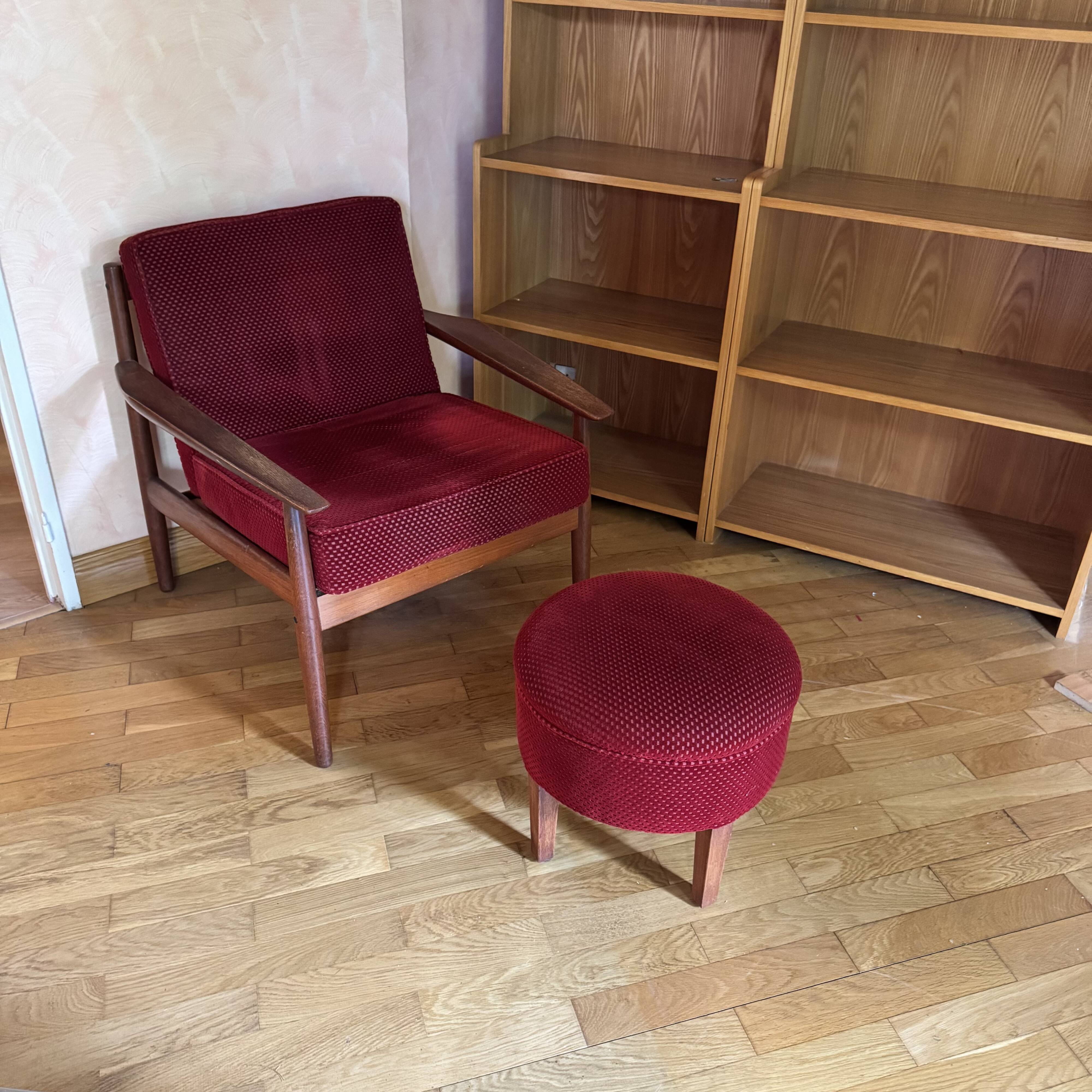 Sofa set with armchair and pouf by Arne Vodder for Glostrup.