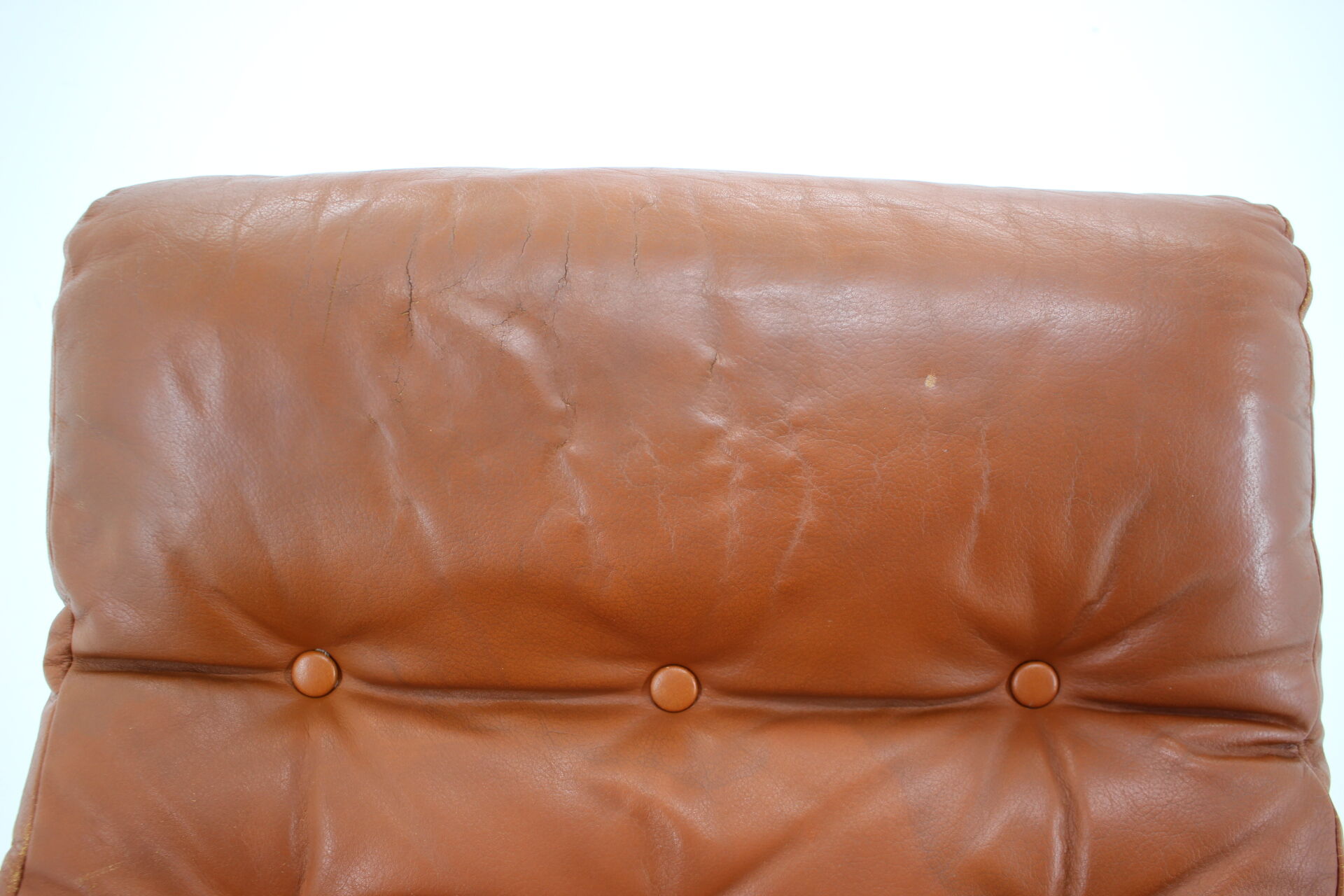 1970s leather swivel armchair by Nili Stoppmobler, Denmark