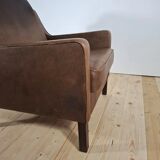 Vintage leather armchair – Mogensen style, 1960s