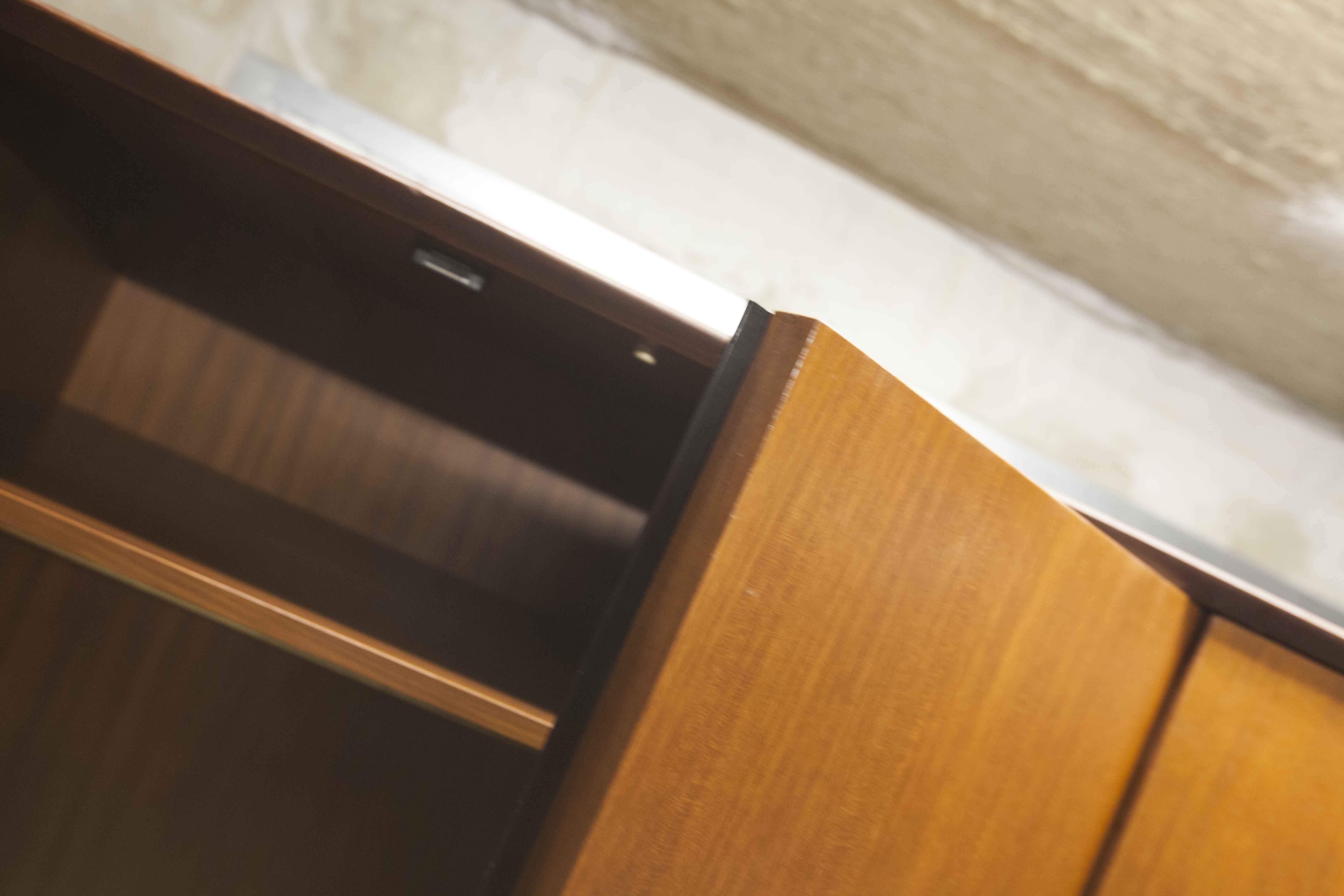 Scandinavian teak cabinet 1960 with mounting plan