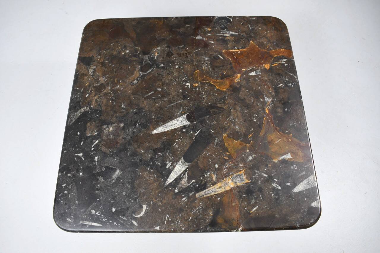 Petite table basse vintage fossilisée, années 1970