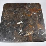 Petite table basse vintage fossilisée, années 1970