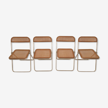 4 chair set Plia by Giancarlo Piretti for Castelli