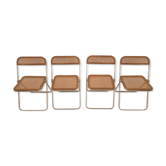 4 chair set Plia by Giancarlo Piretti for Castelli