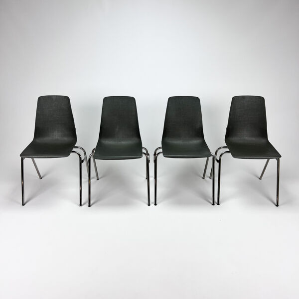 Ensemble de 4 chaises vintage Fantasia France années 1960