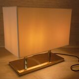 Modern lamp in chrome metal and rectangular lampshade by Casadisagne