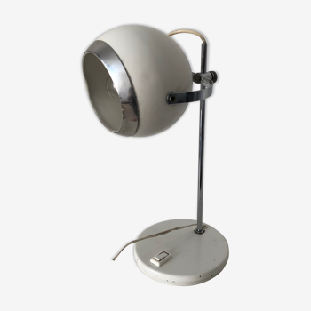 Desk lamp white eyeball Aluminor vintage 1960
