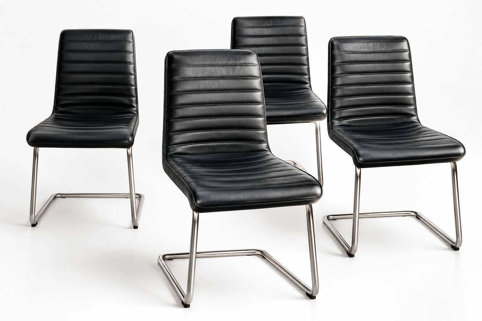 Black leather chairs - eurosit france
