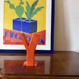 Space age orange Y solifleur vase, Marcel Radureau France 1970