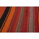Orange Red Vintage Handmade Wool Cotton Kilim Runner Rug 172x372
