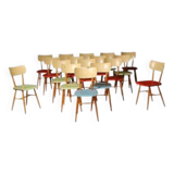 Mid century color dining chairs  1960´s, Czechoslovakia, set of 18