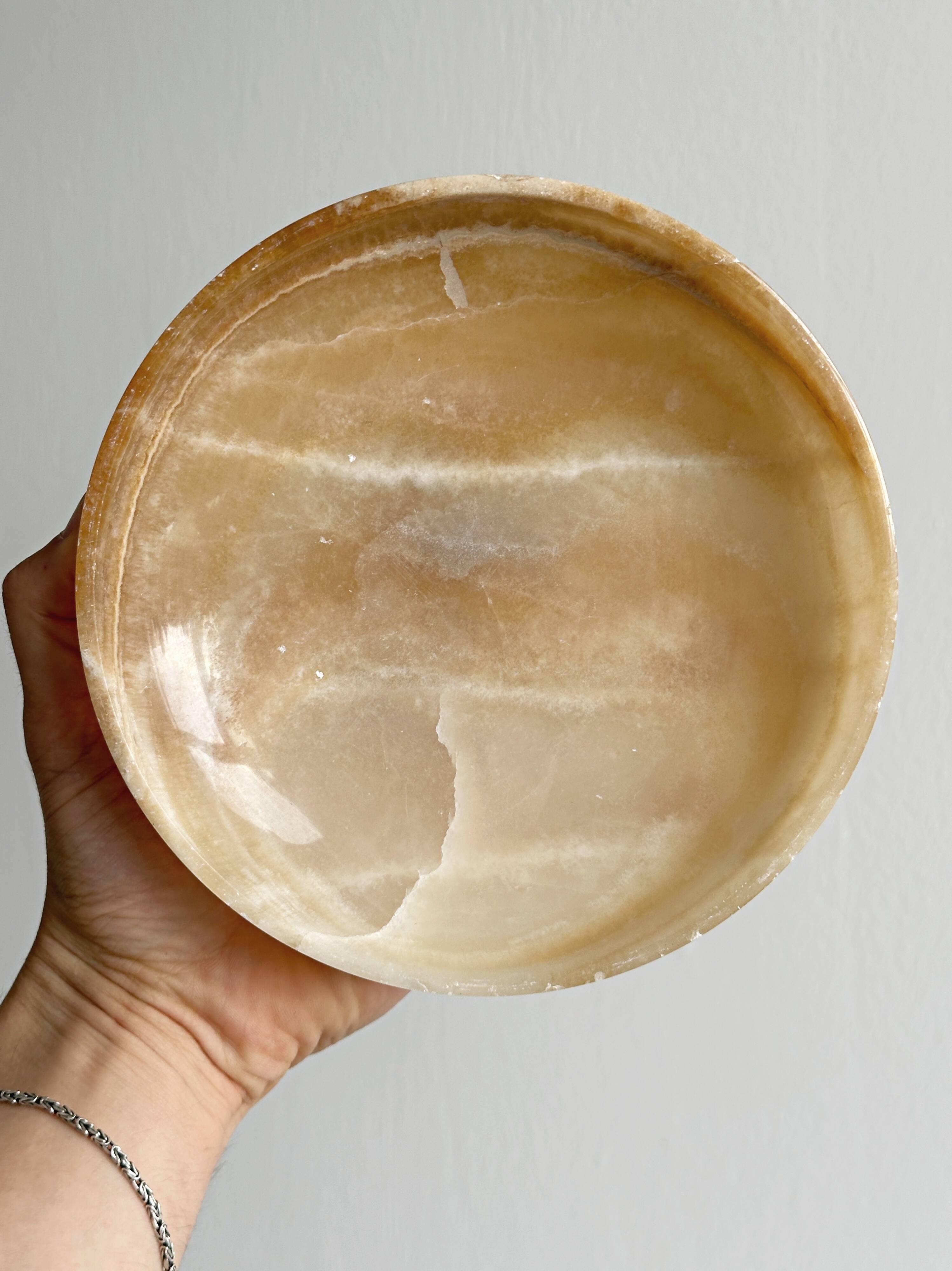 Onyx marbled pedestal bowl