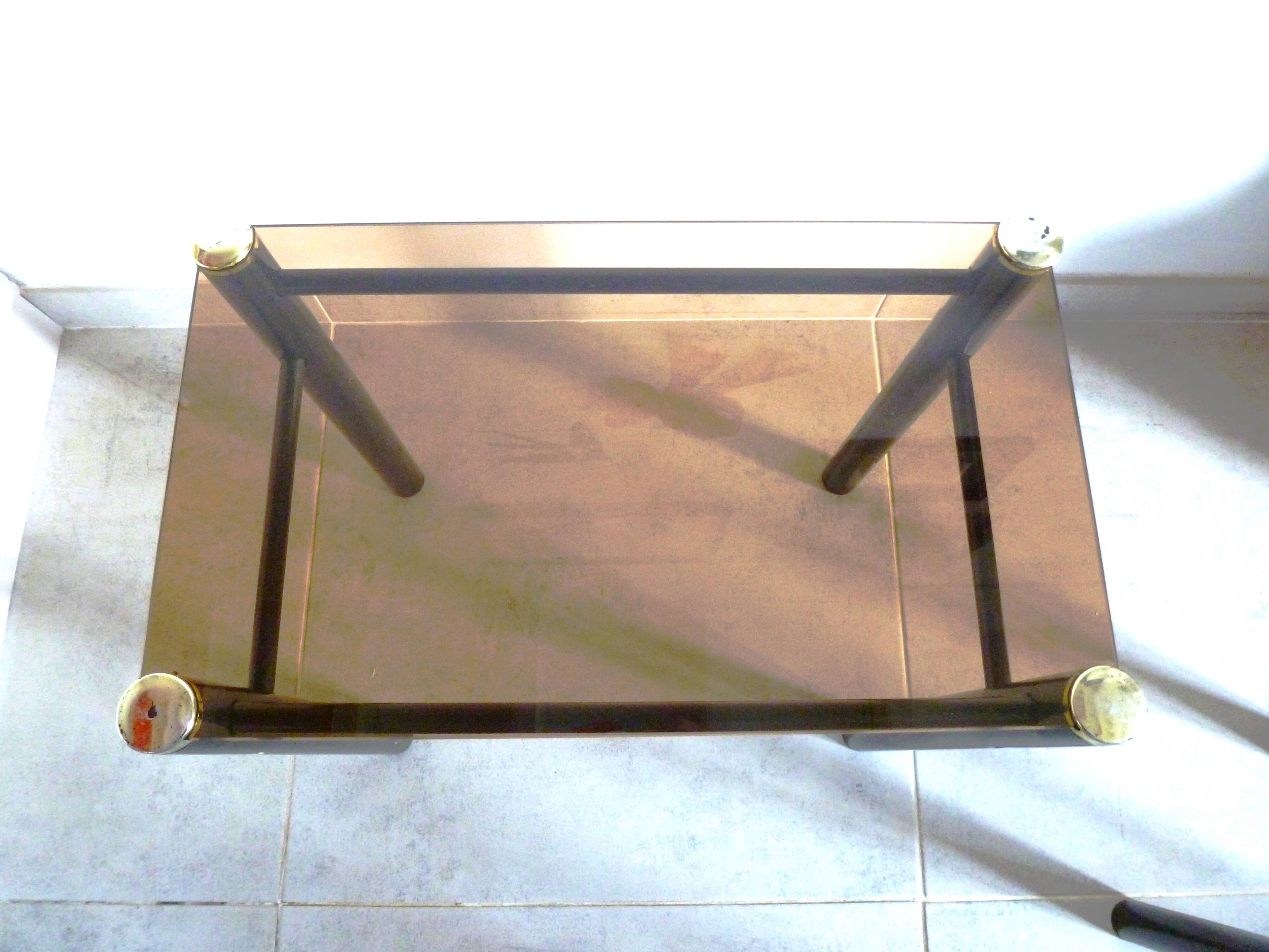 2 glass and chrome side tables, glass and metal coffee tables