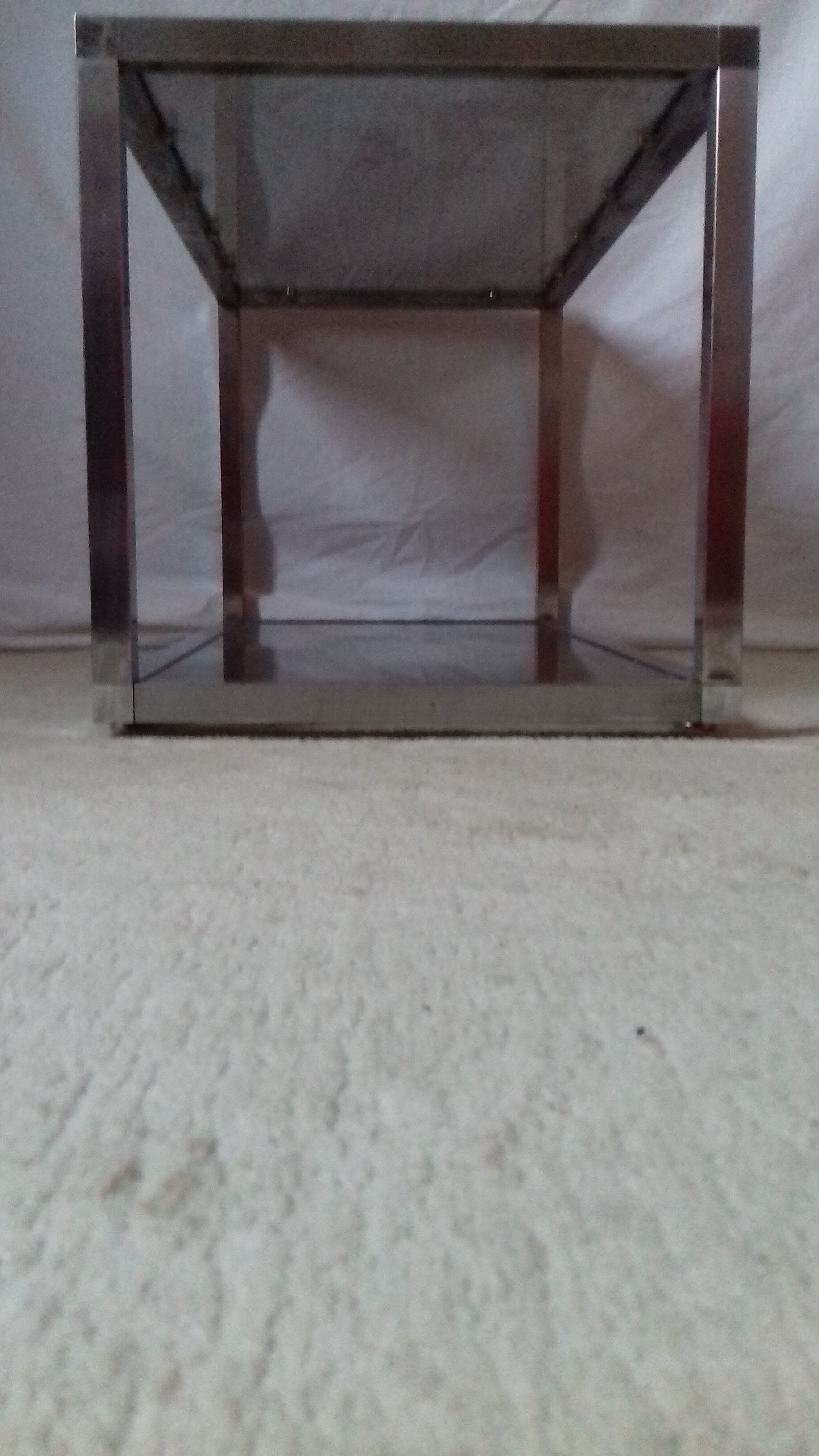 Coffee table modernist design metal and glass