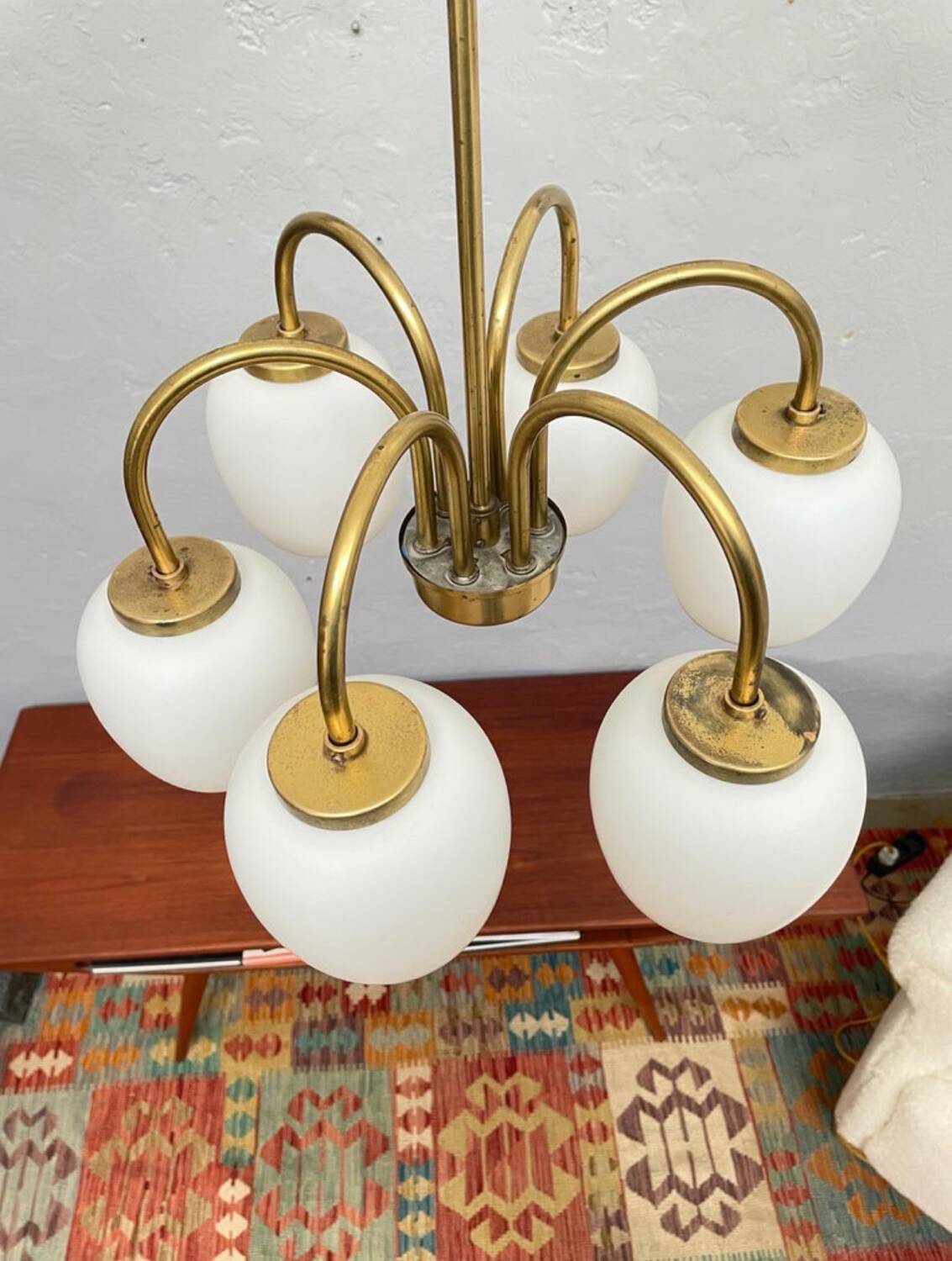 Danish Modernist 6 Arm Chandelier by LYFA