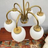 Danish Modernist 6 Arm Chandelier by LYFA