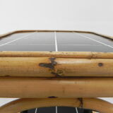 Bamboo serving trolley on castors