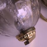 Mid century pair of brass and glass double wall lights, 1970s