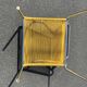 6 yellow and stackable armchairs, scoubidou by Dupré Perrin