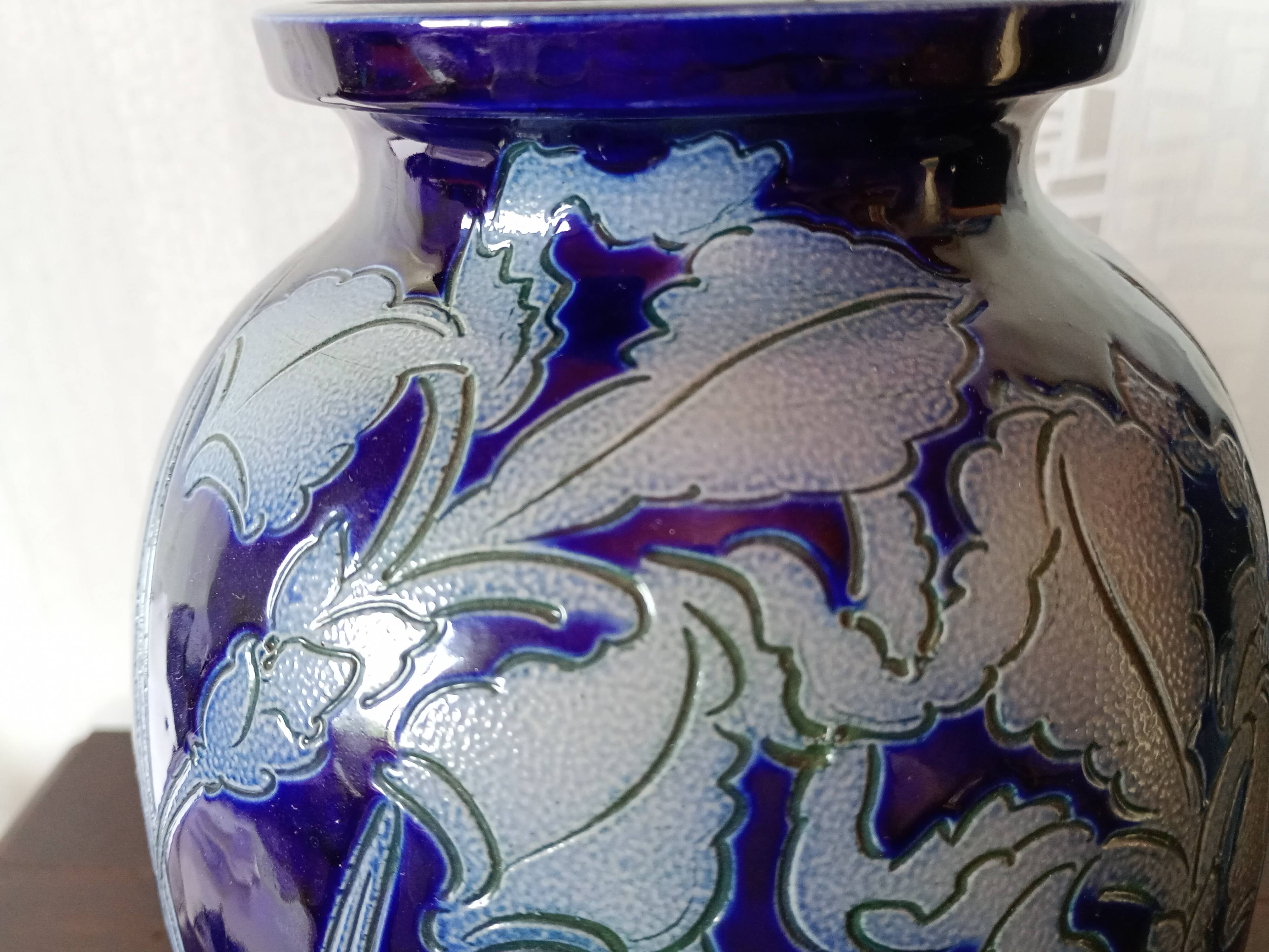 Betschdorf - Large Iris Vase in cobalt blue glazed stoneware