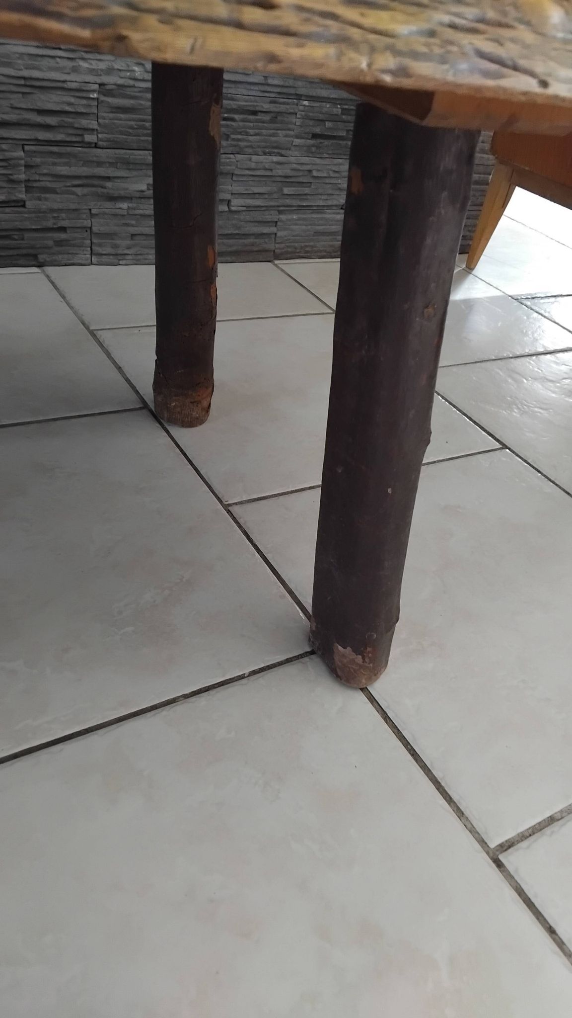 Vintage Brutalist Coffee Table in Solid Oak