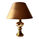 Gilded ceramic table lamp by Gustav Leek, Luxus, 1960s.