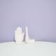 Set of 2 white porcelain hand bookends