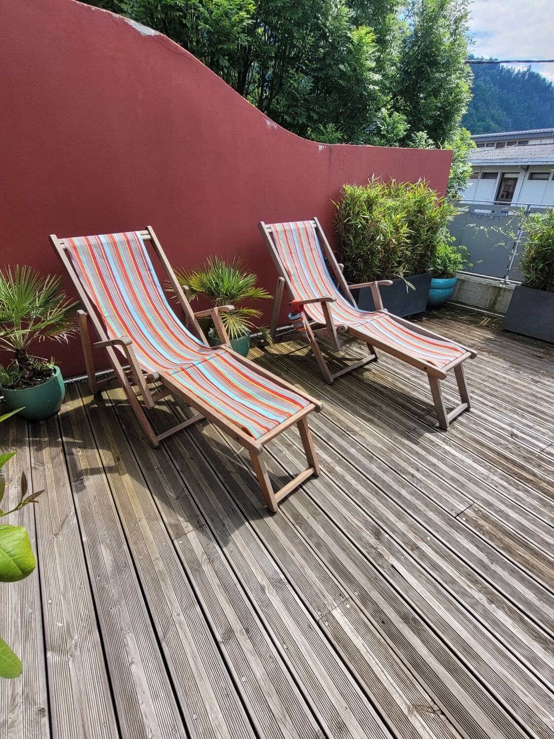 Pair of Roland Vlaemynck bayadere canvas loafers