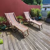 Pair of Roland Vlaemynck bayadere canvas loafers