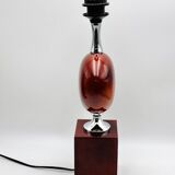 Lacquered metal table lamp Design by Philippe Barbier Vintage 1970