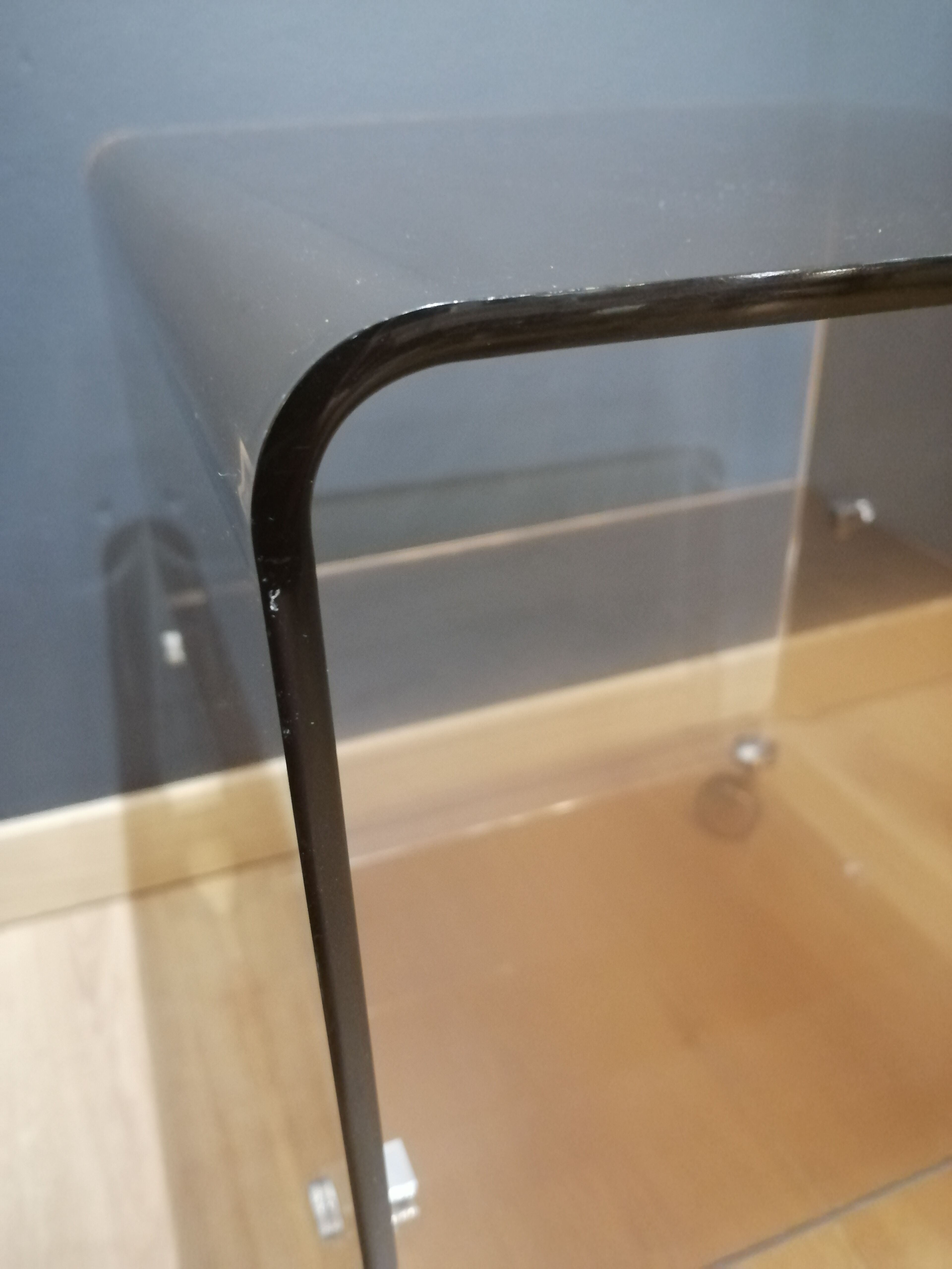 Vintage side table in smoked plexiglass by Michel Dumas for Roche Bobois