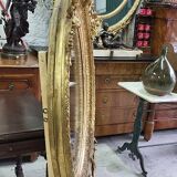 Miroir medaillon dore du xix ème siecle