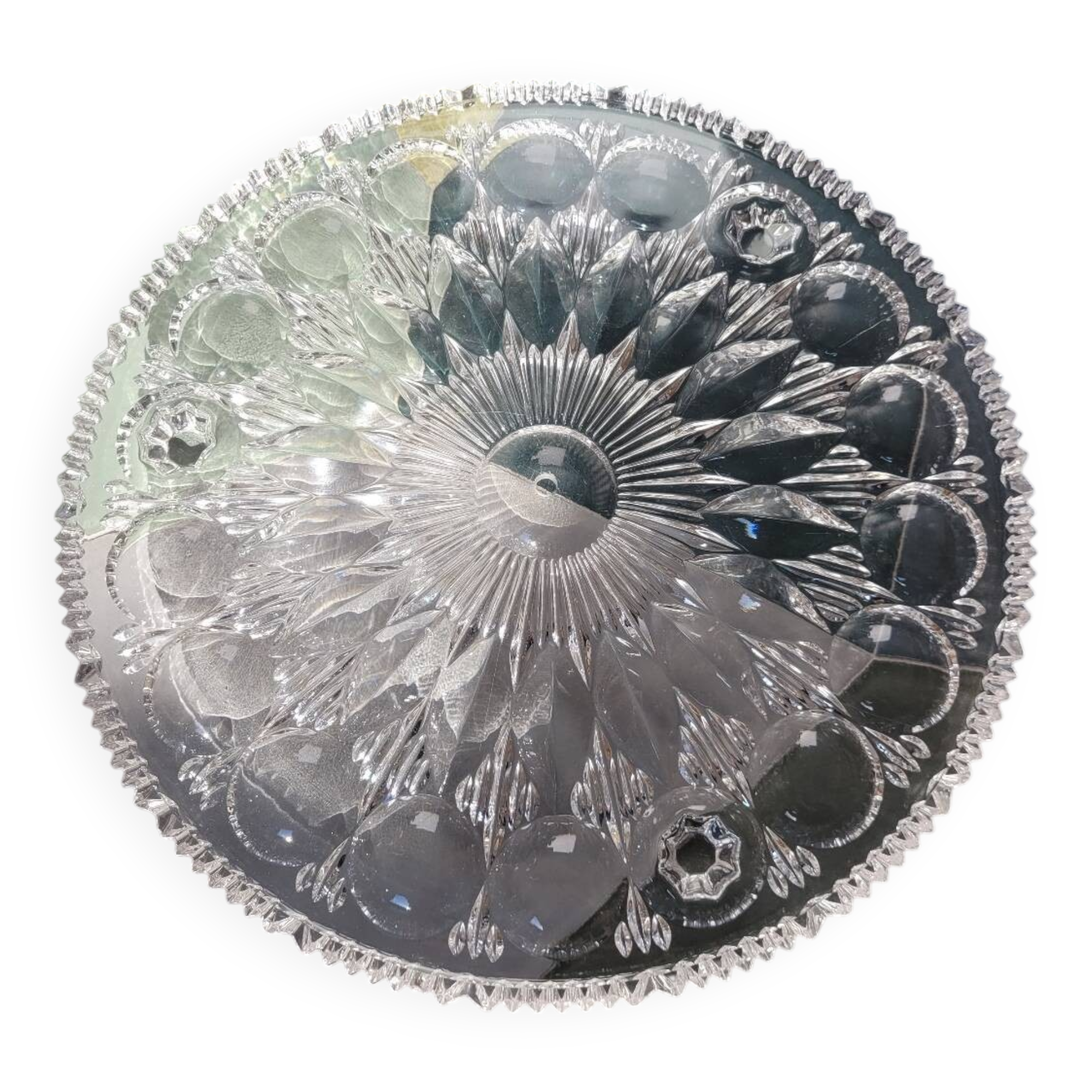 Chiseled crystal tray