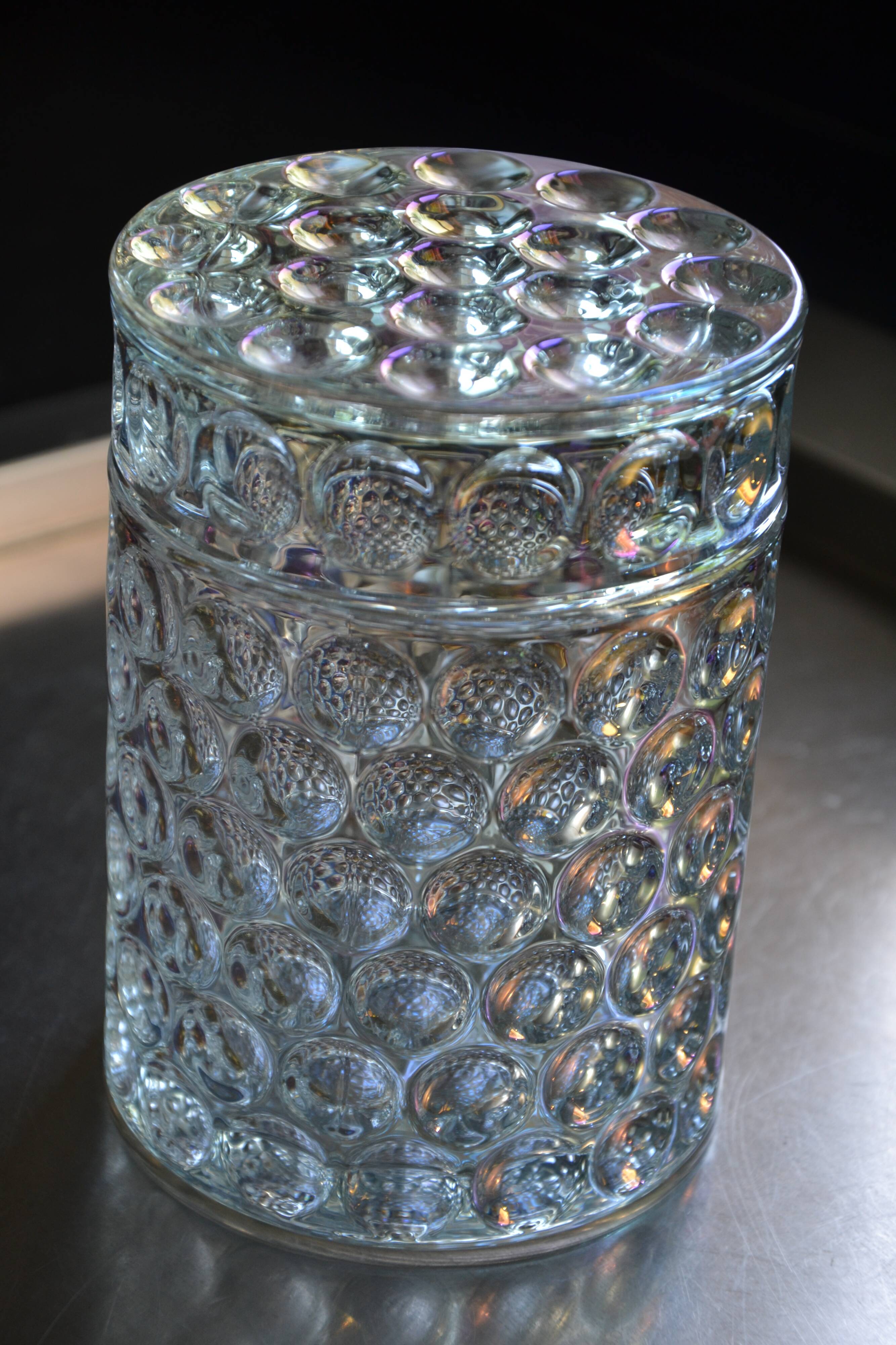 Molded-pressed glass jar/candy dish