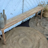 Old farmhouse bench in raw solid wood