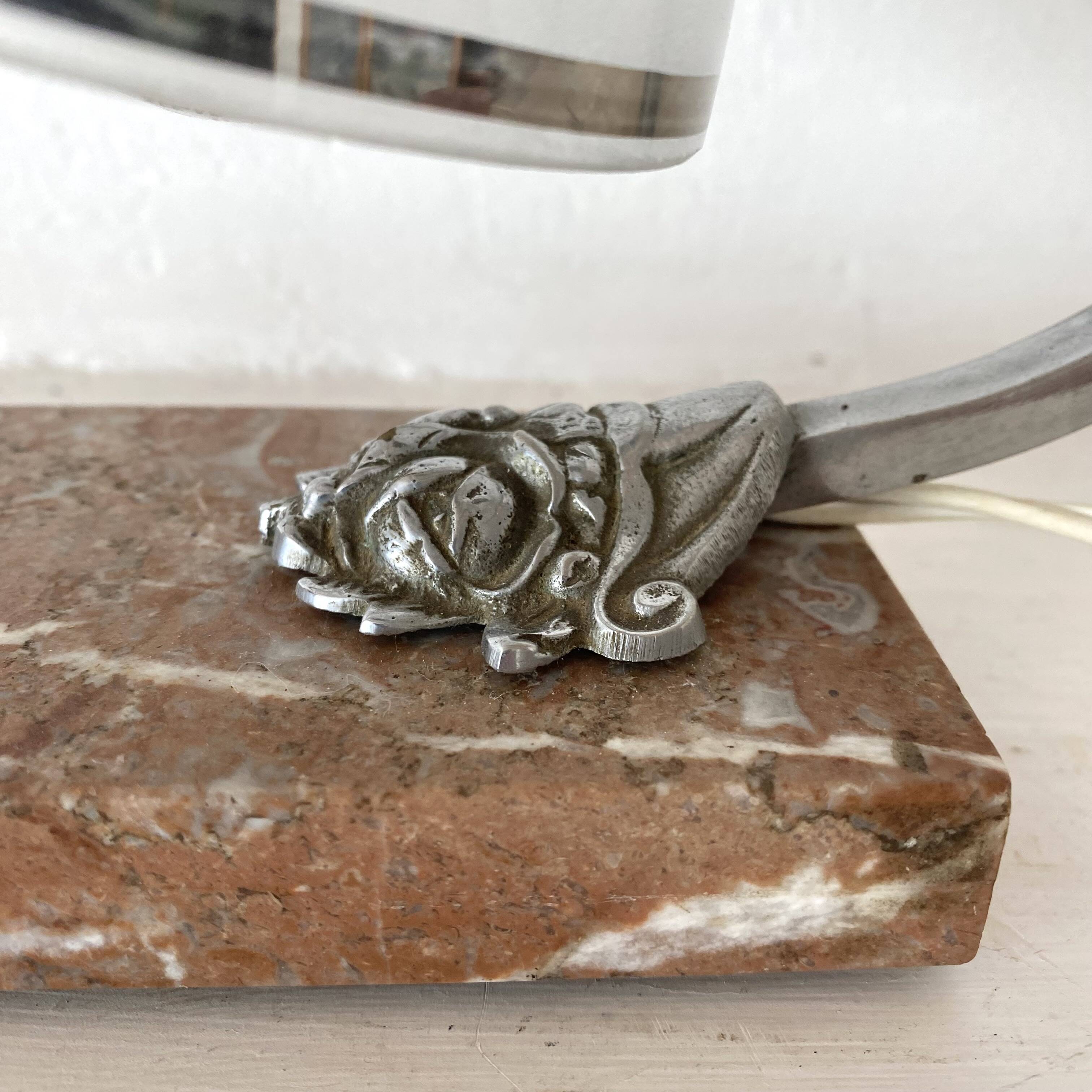 Art deco night light with marble base