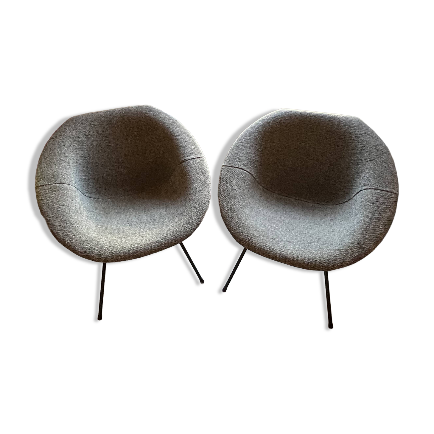 Pair of armchairs designed by Claude Vassal, 1950s.