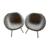 Paire de fauteuils dessinés par Claude Vassal, années 1950.
