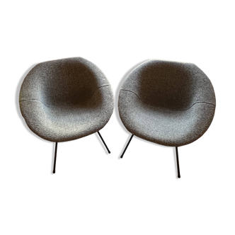 Pair of armchairs designed by Claude Vassal, 1950s.