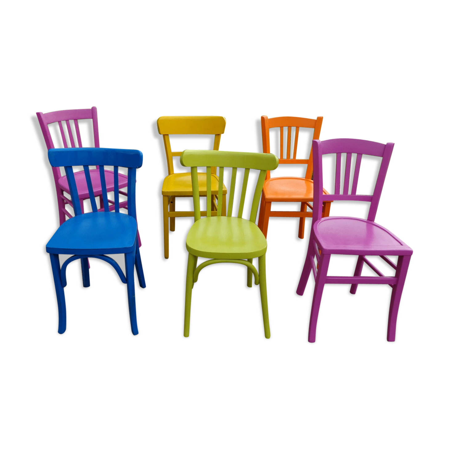 Suite de 6 chaises bistrot custom