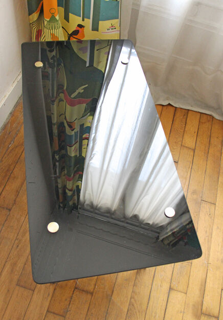 Glass and brass coffee table