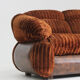 Vintage Italian 3 seater sofa velvet 1970s