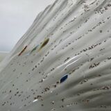 Murano glass wall light and brass cabochons 1970