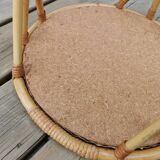 Vintage bamboo and rattan coffee table