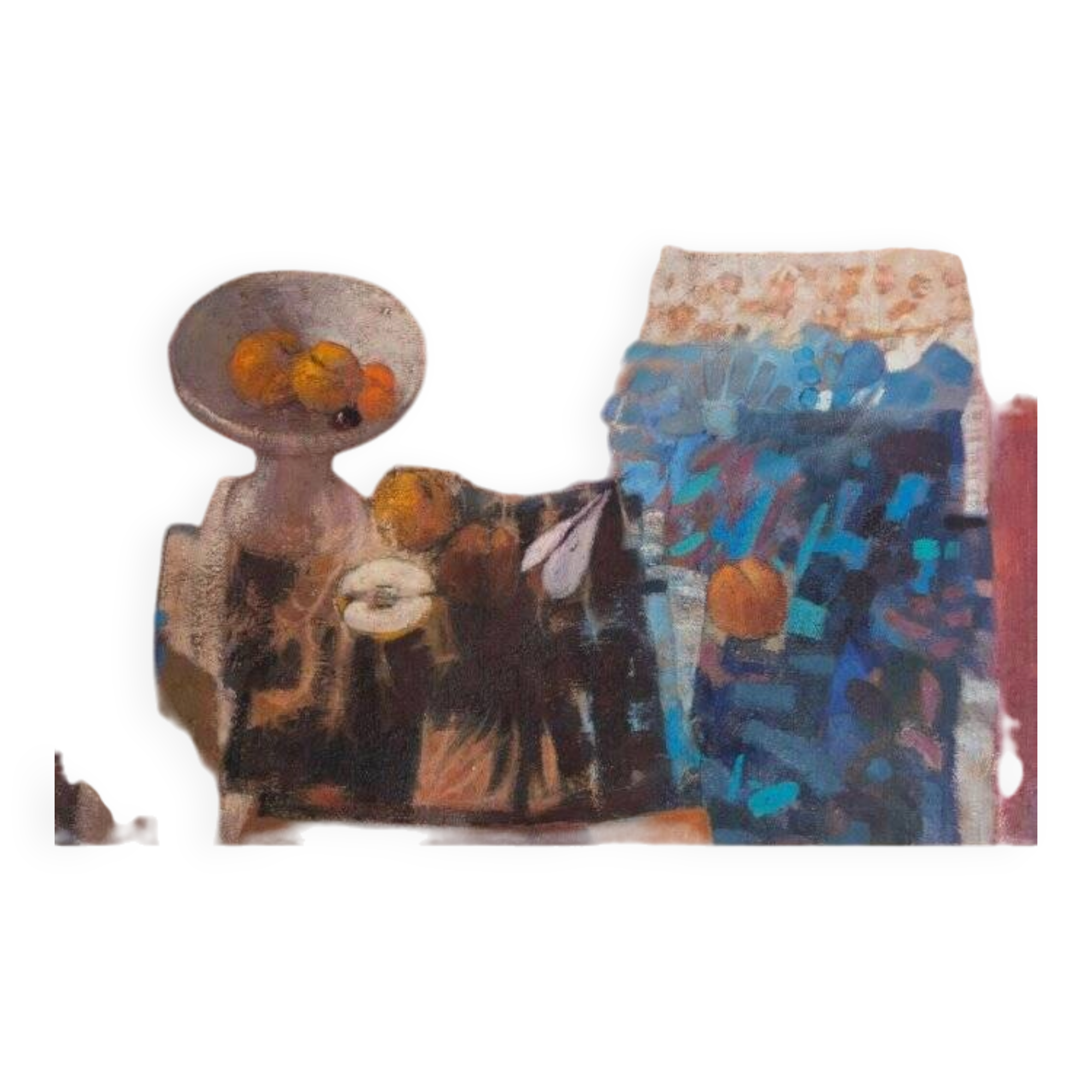 The fruit bowl. Large oil on panel 130 x 90cm. Ange Tomaselli.