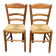 2 wooden dining chairs with rush seats from the 1970s.