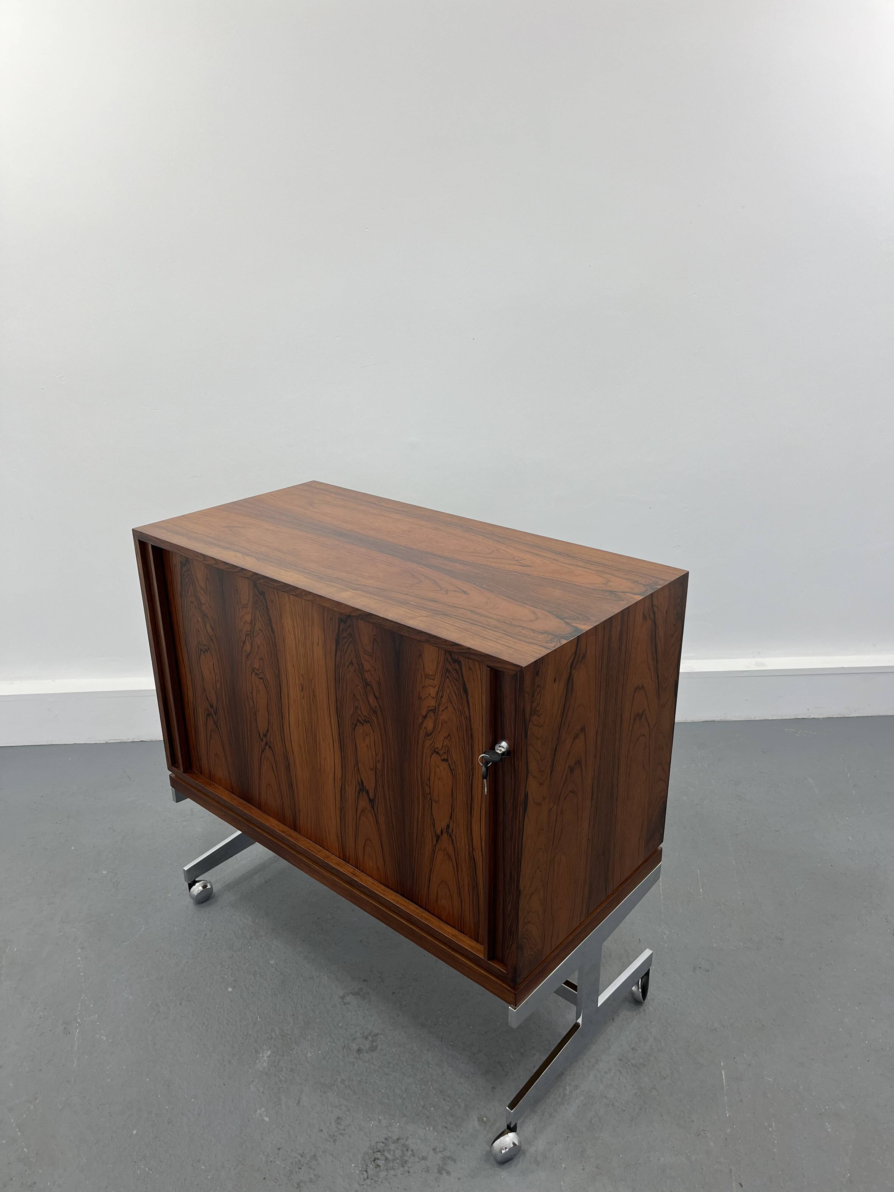 Meuble mobile vintage en bois, 1970s