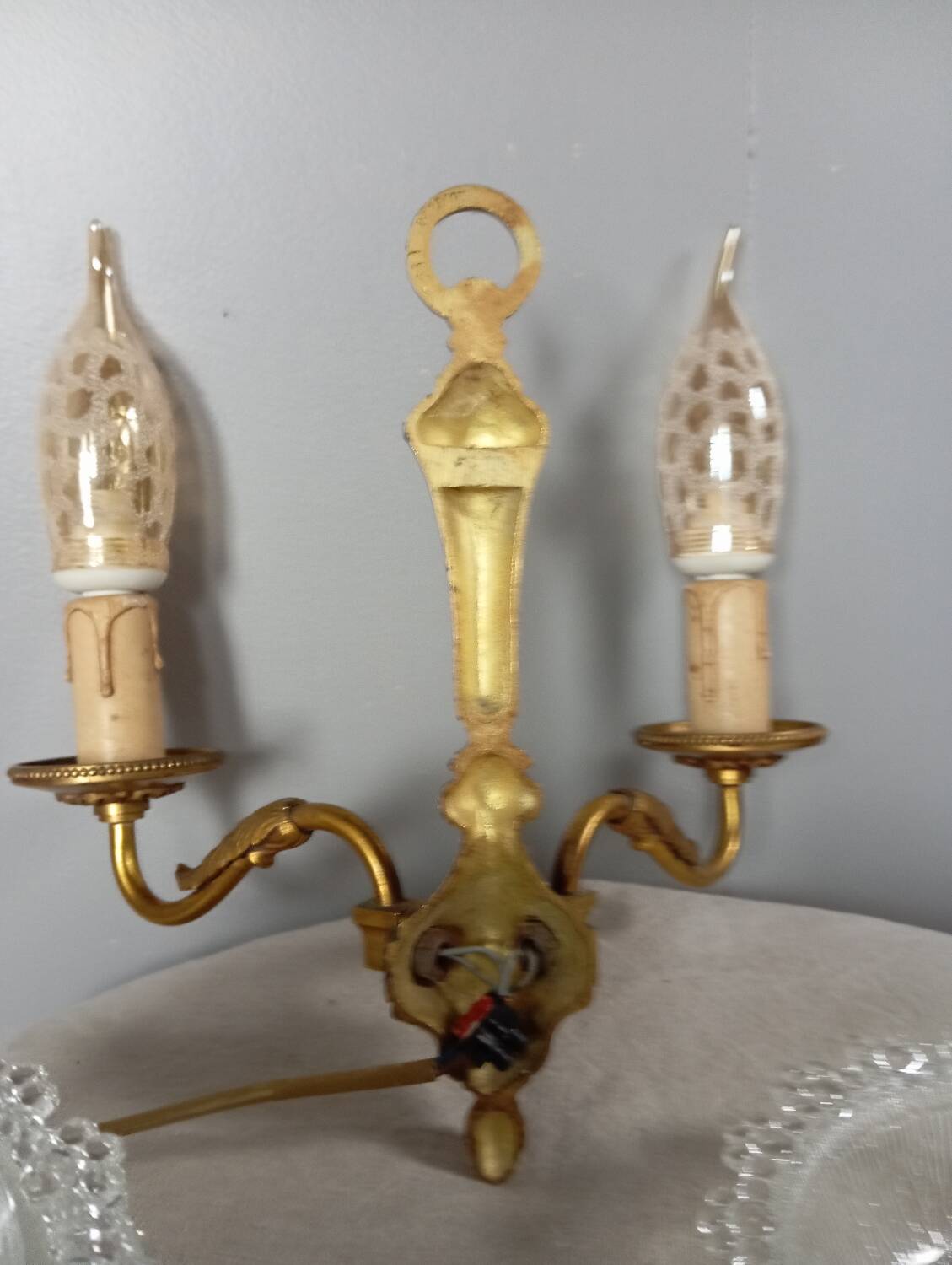 Applique double en bronze, style louis XVI